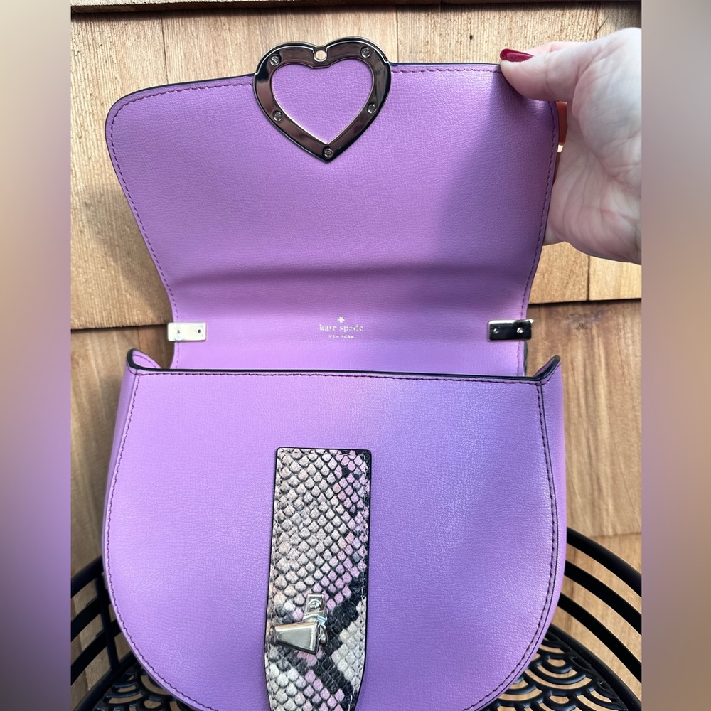 NWT! Kate ♠️ RARE!! SALE!!!!! Robyn Exotic Crossbody Saddle Bag - Picture 8 of 11